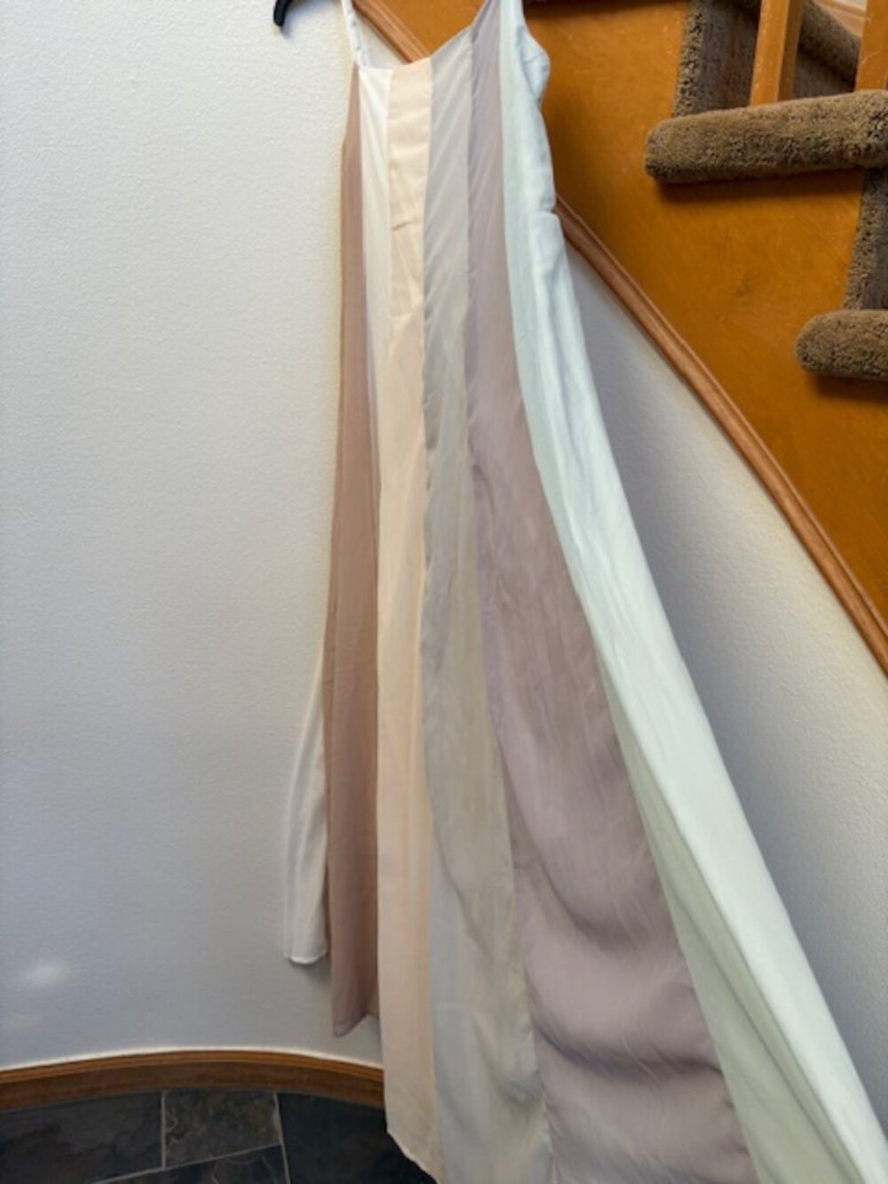 Neutral pastels rainbow Maxi Dress Lined Voiled never worn women’s size S